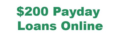 200 Dollar Payday Loans